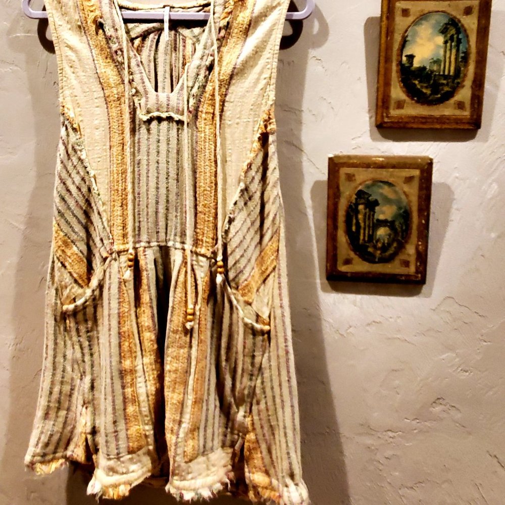 Free People Burlap Tunic Style Dress Big Small!